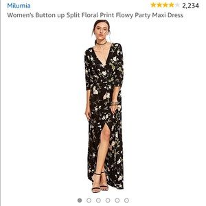 Milumia women’s button up floral flowy maxi dress